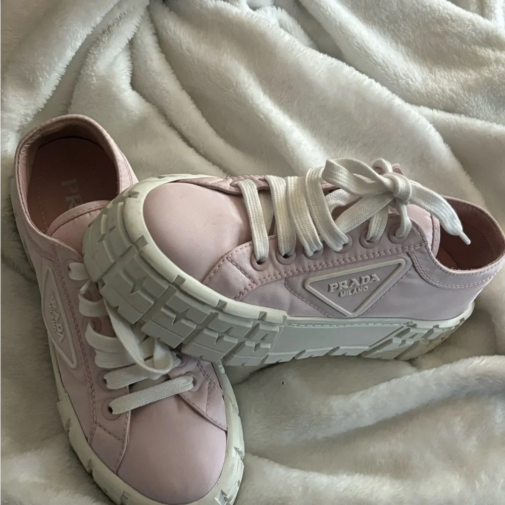 Prada Pink Platform Sneakers
